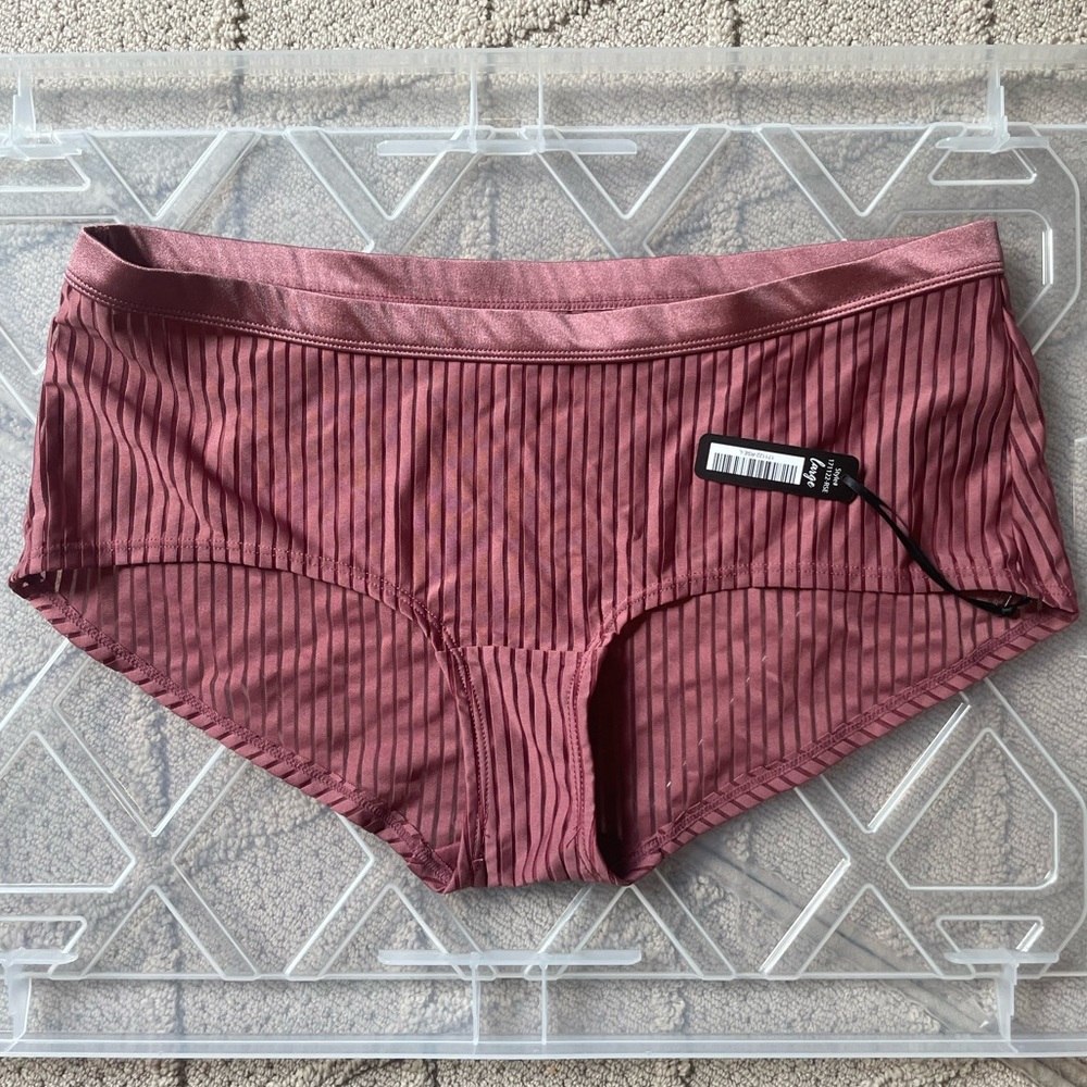 NWT- Pink Striped Briefs- large
